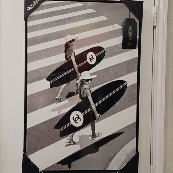 Glossista Ebellished Art CHANEL Surfboard Framed Wall Decor - Picture 4 of 7
